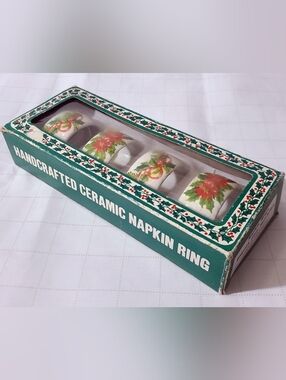 Set of 4 Handcrafted Ceramic Napkin Rings
